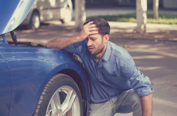 A man is having car trouble