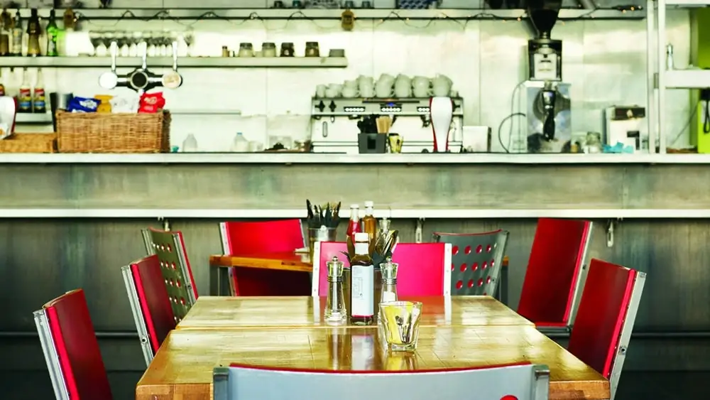 Interior of a diner.